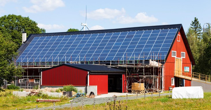Solceller på lantbruk.