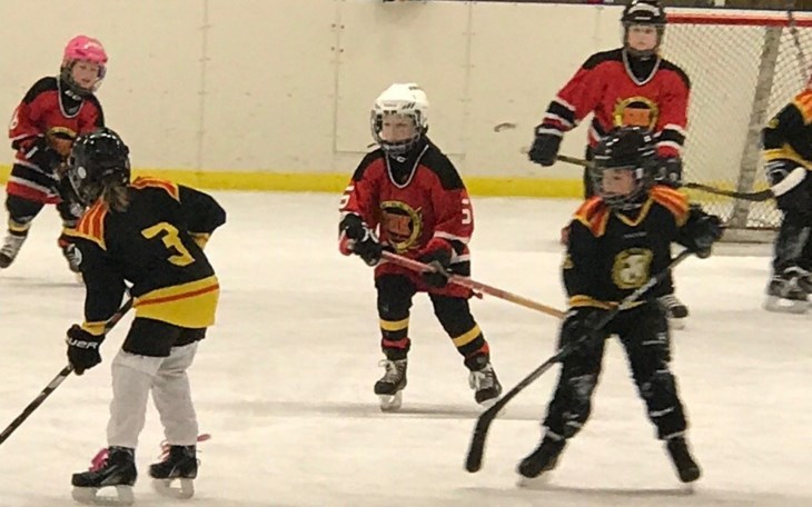 Barn som spelar ishockey