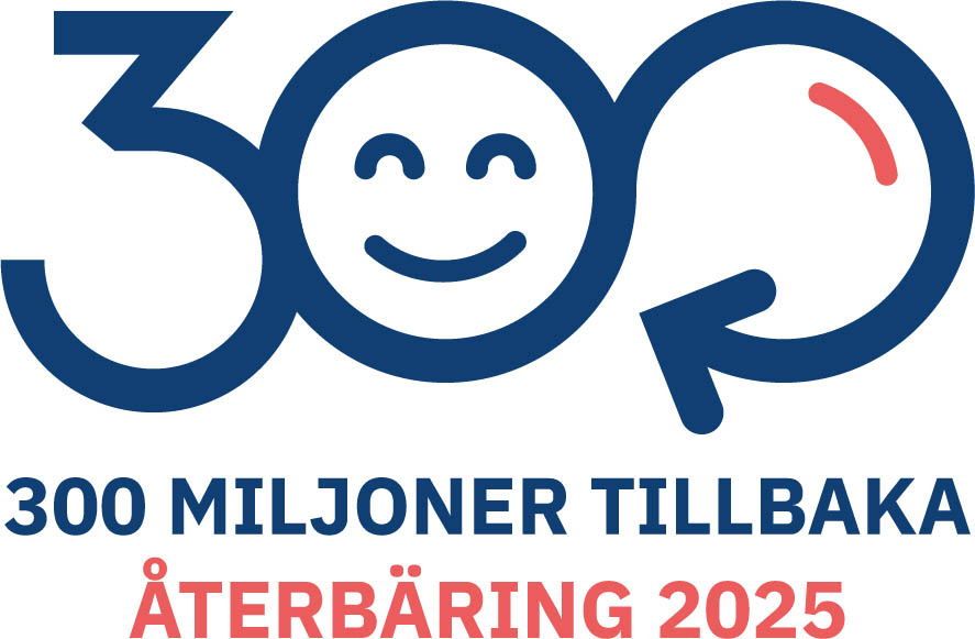 Illustration: 300 miljoner tillbaka, återbäring 2025.