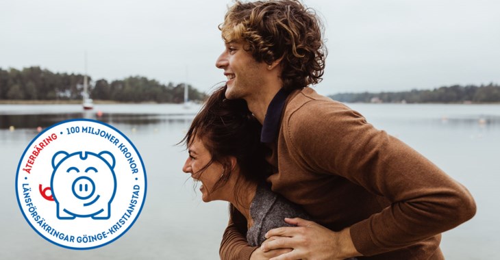 Kvinna och man vid sjö