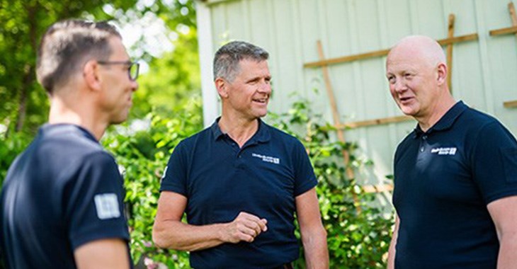 Våra trygghetsrådgivare Peter, Anders och Cembel. Bild. 