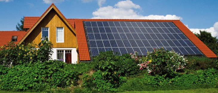 Solceller på villatak