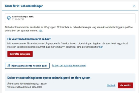 Konto eller inte sen tidigare 