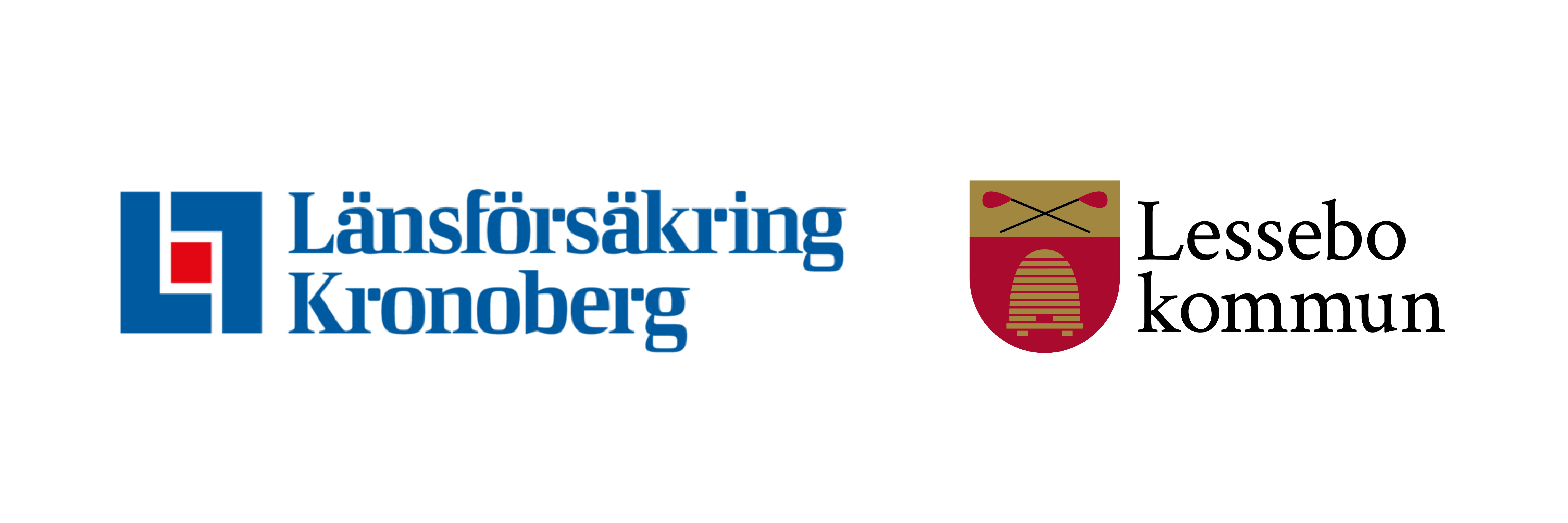 Länsförsäkring Kronoberg-logga och Lessebo kommun-logga