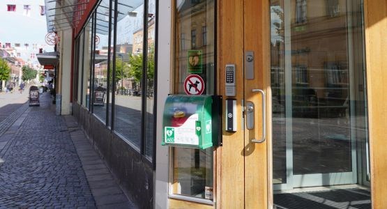 hjärtstartare utanför kontor