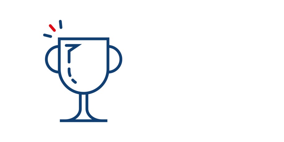 pokal i blått, illustration.