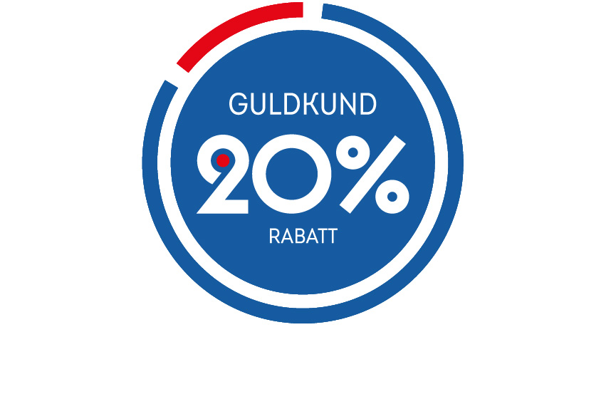 Guldkund 20 % rabatt, illustration.