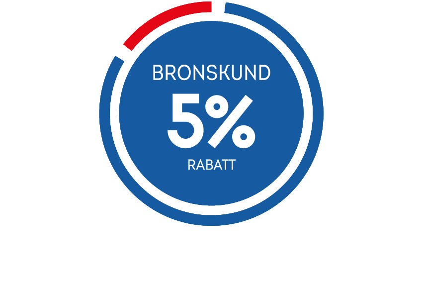 Bronskund 5 % rabatt, illustration.