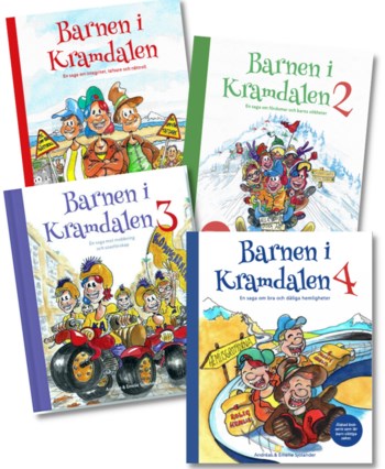 Fyra barnböcker ur serien Kramdalen 