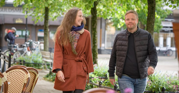 Anna Nordstrand, projektledare Hässleholms kommun och Johan Jönsson, centrumledare för HessleCity. 