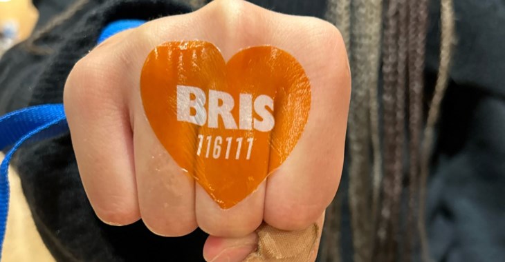 Hand och hjärta med Bris logotyp.