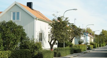 Ett lummigt villakvarter.