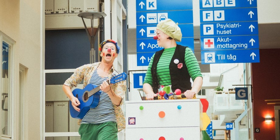 En clown på Sunderby Sjukhus.