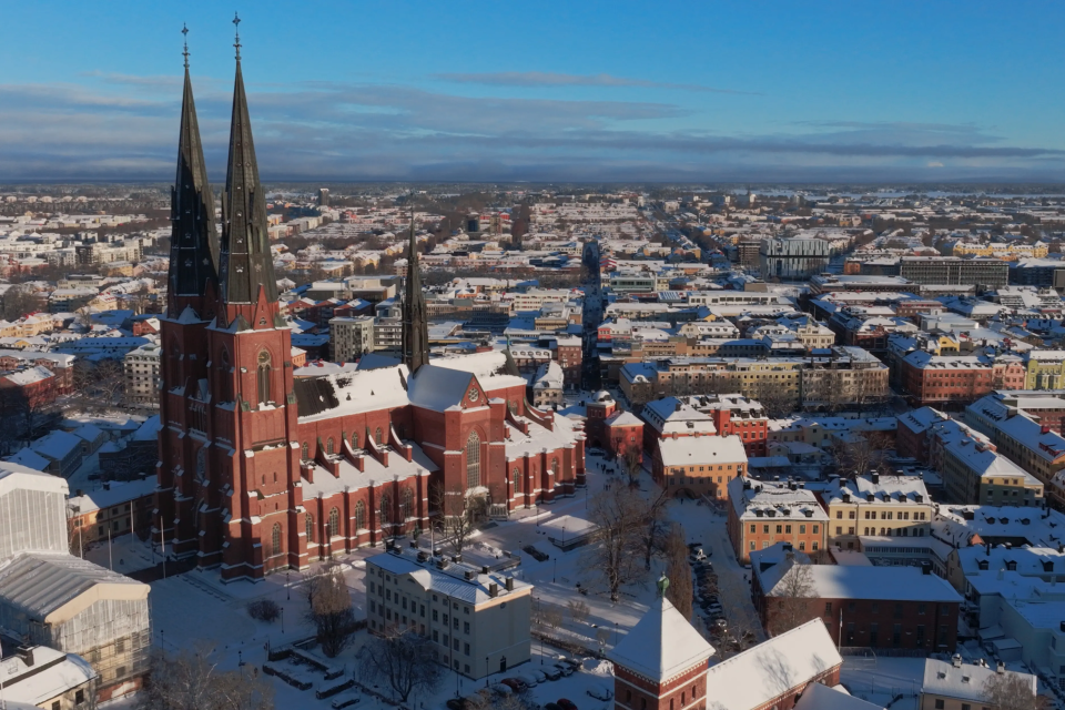 Uppsala domkyrka vintertid