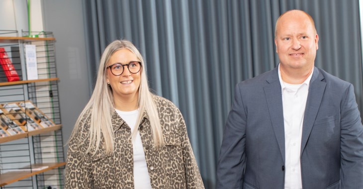 Emma Frostebring, försäkringsrådgivare, och Fredrik Pettersson, rådgivningschef försäkring på LF Göinge-Kristianstad.