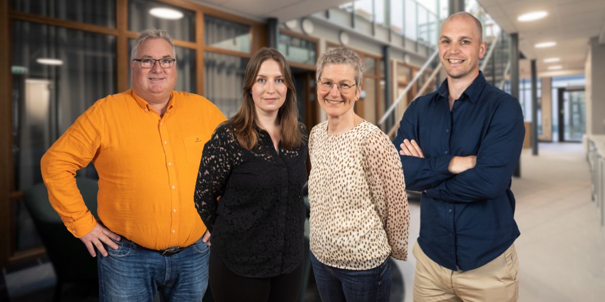 Leif Olsson, Julia Brorsson, Helen Beckman och Paul Gaetano. Gruppbild.